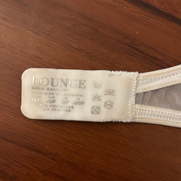 Lounge white mesh bra and panty set. - Picture 2 of 2